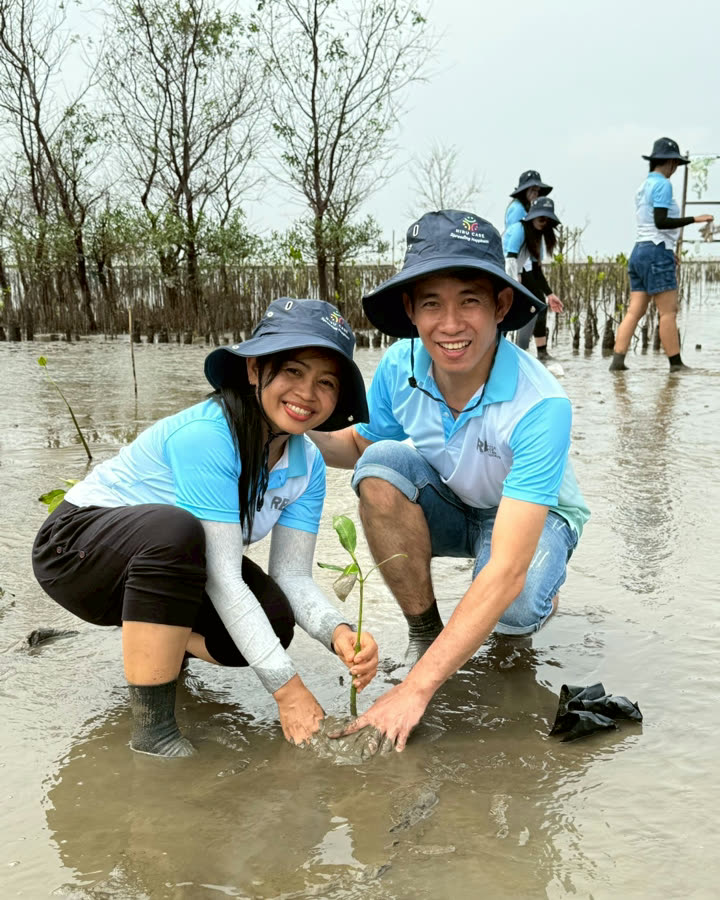 NIRU colleagues planting mangrove saplings during a NIRU Care day