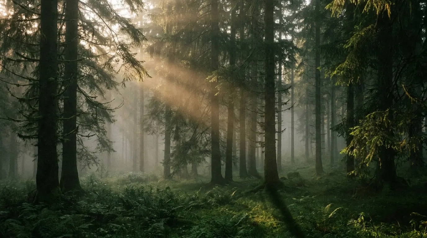 Aerial view of a dense forest canopy